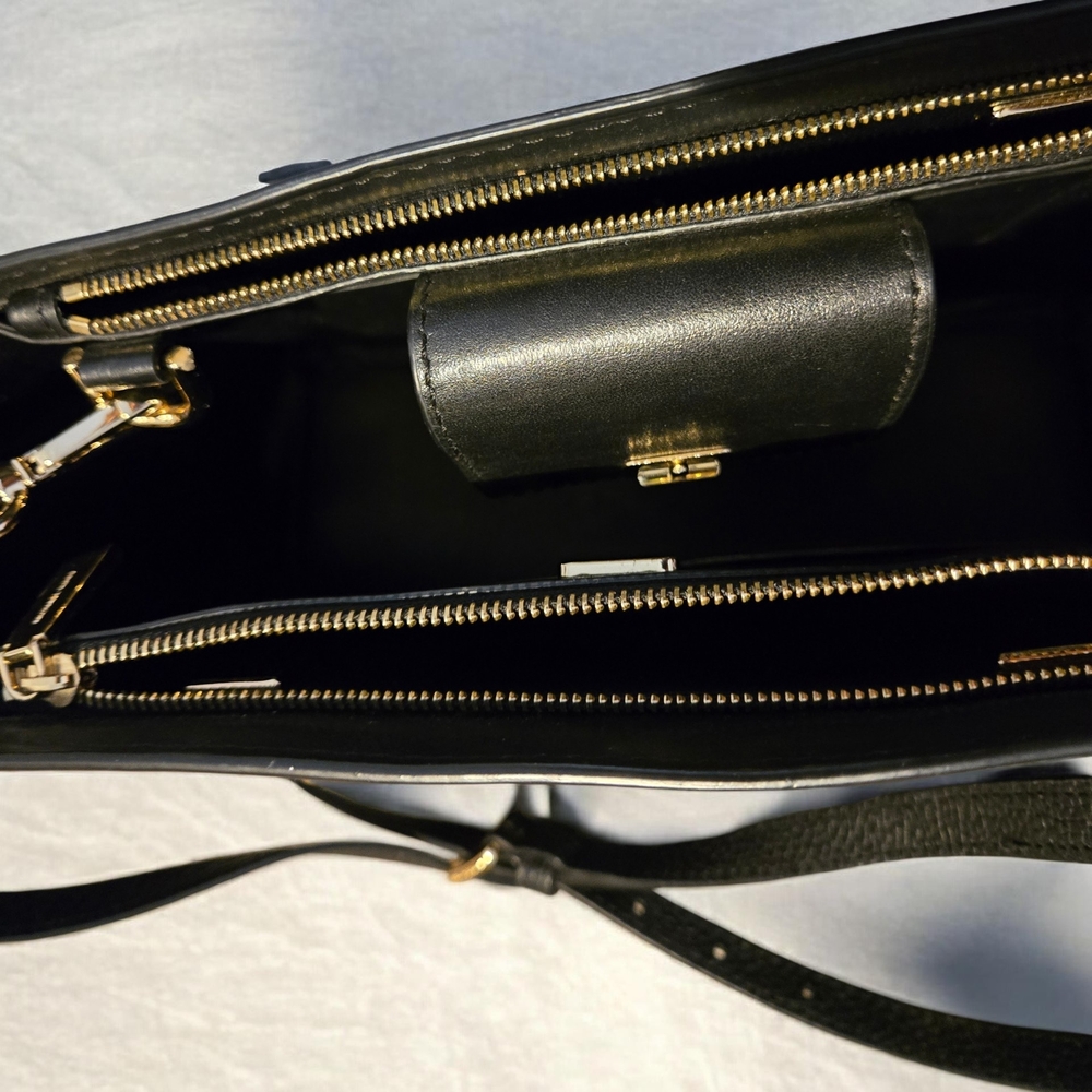 Michael Kors Bennington Black Floral Shoulder Bag - Picture 8 of 9